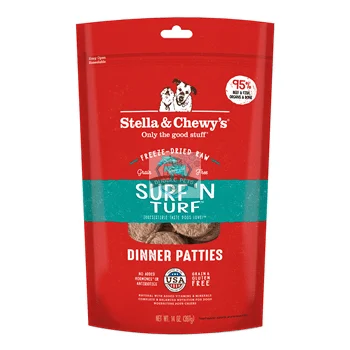 Stella & Chewy Freeze Dried Dinner Patties Surf & Turf (Beef & Salmon) Dog Food