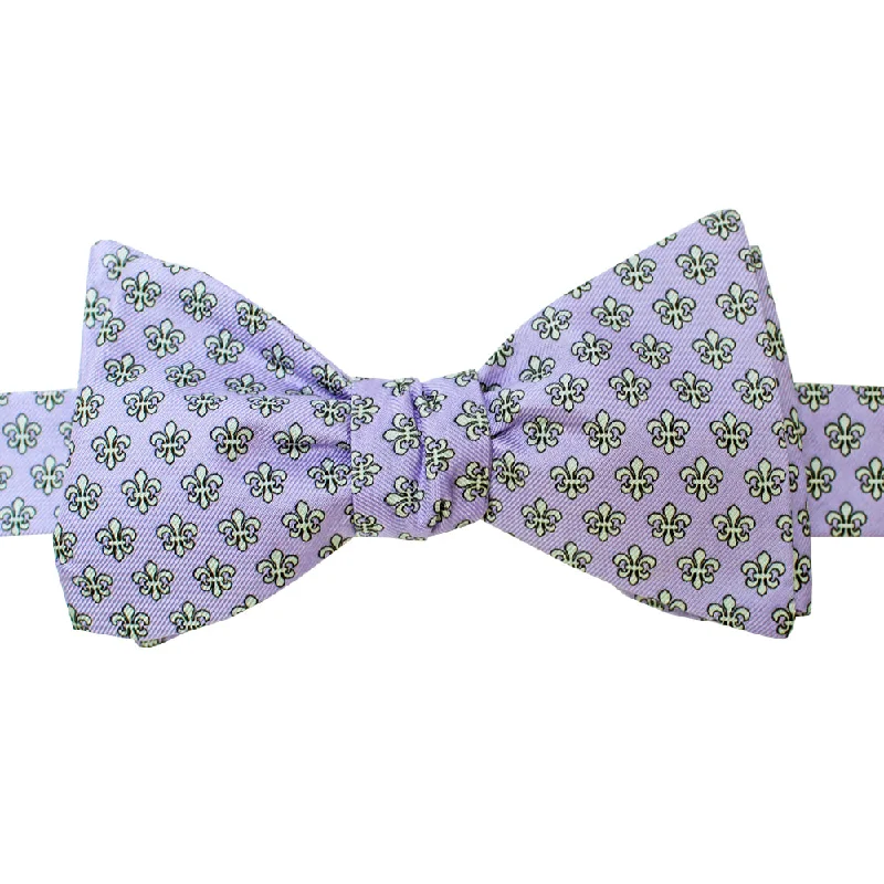 Ash Wednesday Lavender Fleur de Lis Bow Tie