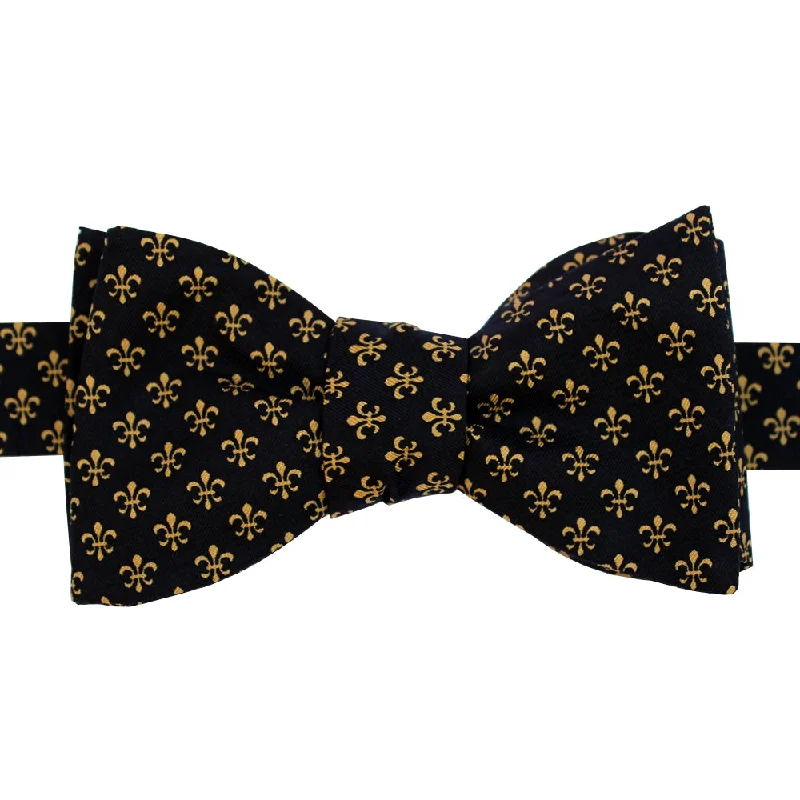 Black Fleur de Lis Bow Tie