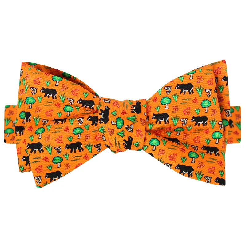 Citrus Orange Boys' Black Bear Bow Tie