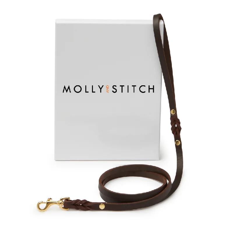 Butter Leather City Dog Leash - Classic Brown