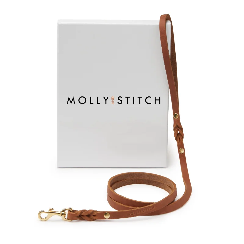 Butter Leather City Dog Leash - Sahara Cognac