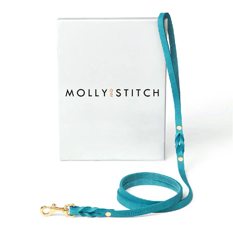 Butter Leather City Dog Leash - Fiji Blue