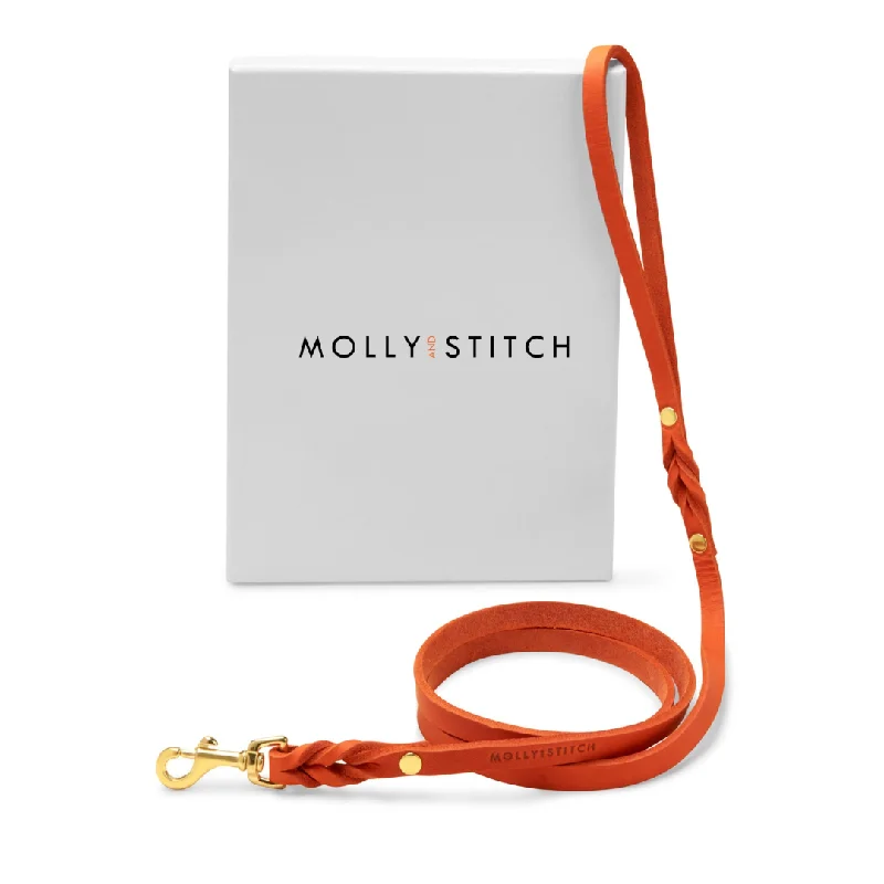 Butter Leather City Dog Leash - Mango