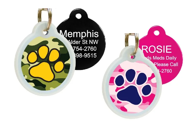 Camo Pet ID Tag with Tag Silencer