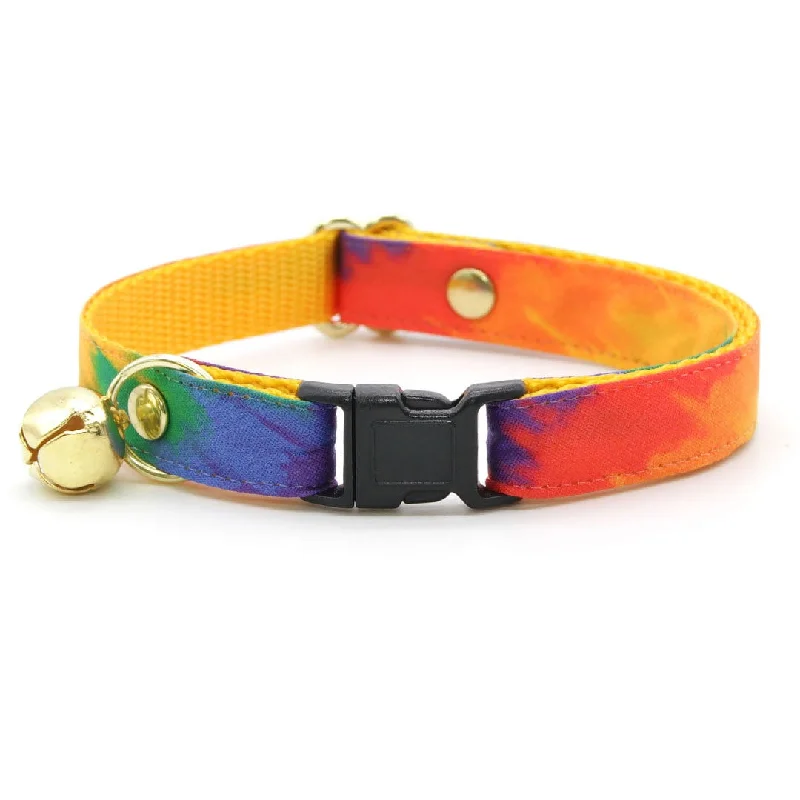 Cat Collar - "Celebration" - Ombre Rainbow Cat Collar / Birthday, LGBTQ Pride / Breakaway or Non-Breakaway / Cat, Kitten + Small Dog Sizes