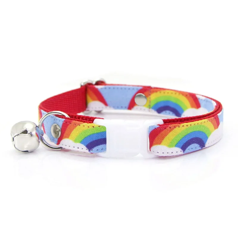 Cat Collar - "Rainbow Magic" - 80s Retro / LGBTQ Pride Cat Collar - Breakaway Buckle or Non-Breakaway / Cat, Kitten + Small Dog Sizes