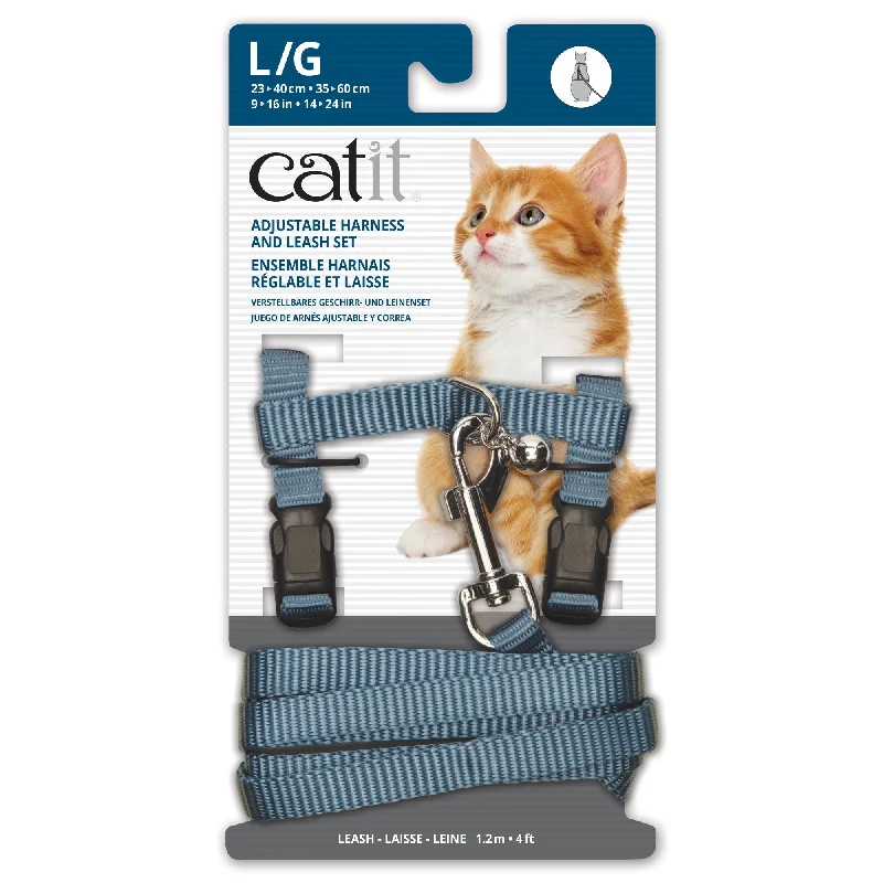 Catit Adjustable Nylon Harness & Leash Set - Light Blue SALE