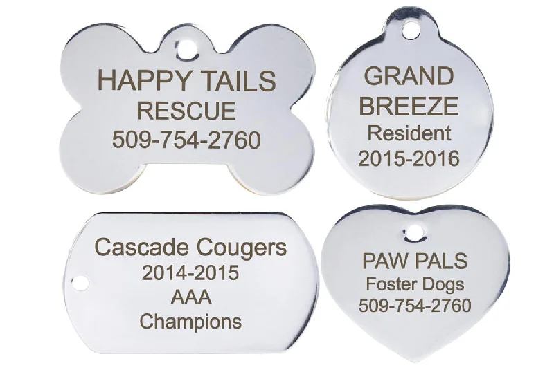 Custom Pet Tags in Stainless Steel - Volume Pricing