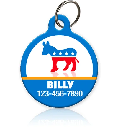 Democratic Donkey Pet ID Tag