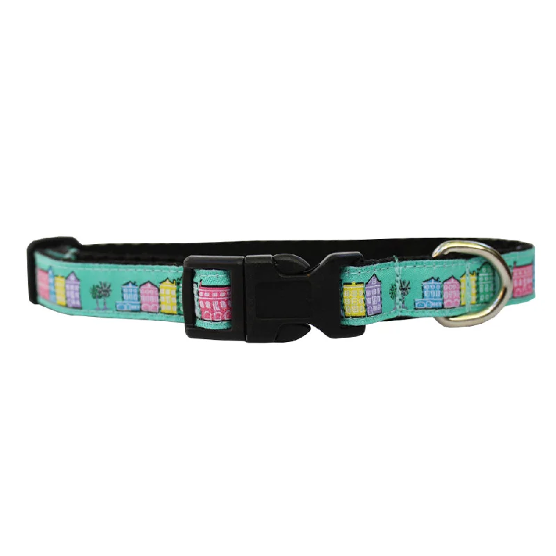 Caribbean Blue Extra Small Rainbow Row Dog Collar