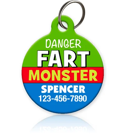 Fart Monster Pet ID Tag