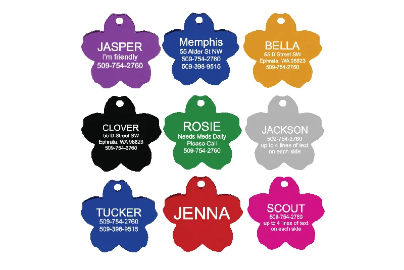 Flower Pet ID Tags