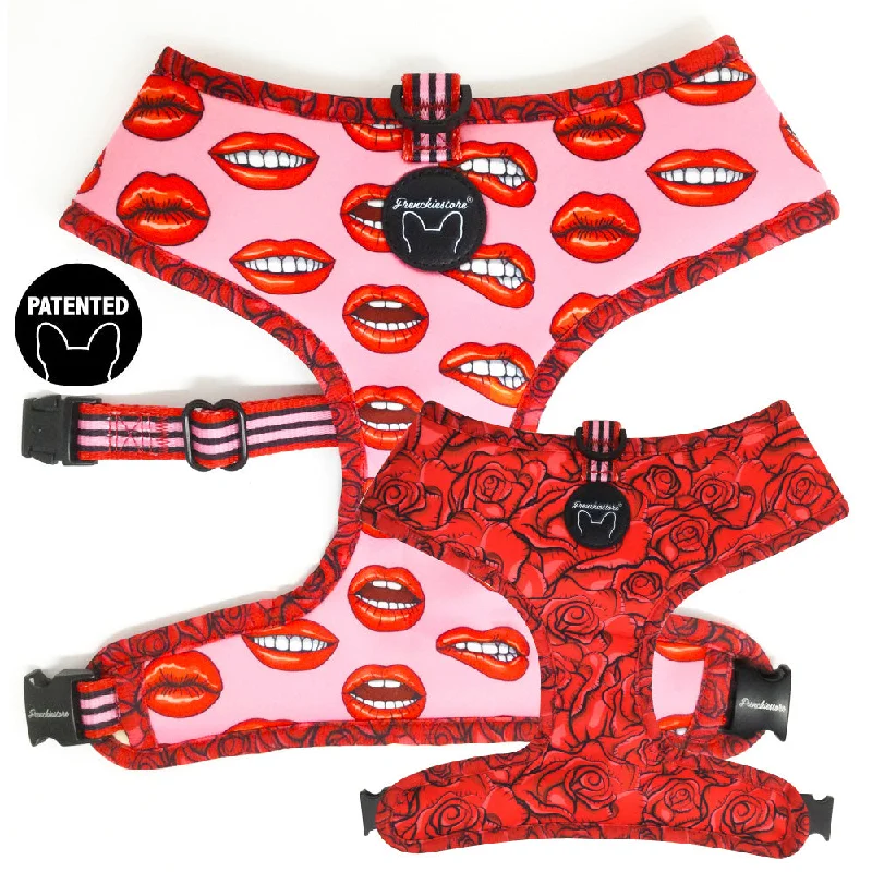 Frenchiestore Reversible Dog Health Harness | Lips & Roses