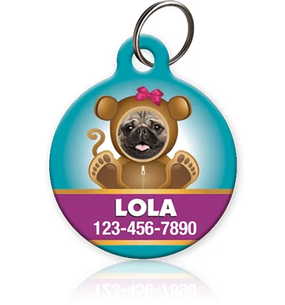 Girl Monkey Pet ID Tag