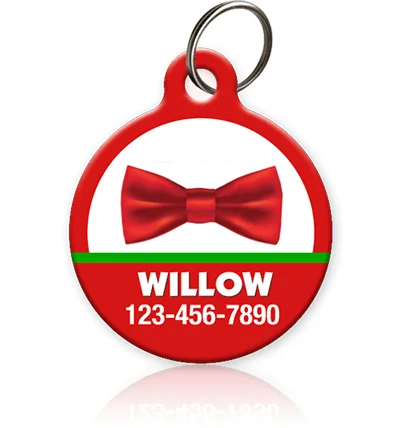 Holiday Bow Tie Pet ID Tag