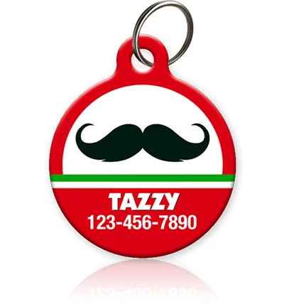 Holiday Mustache Pet ID Tag