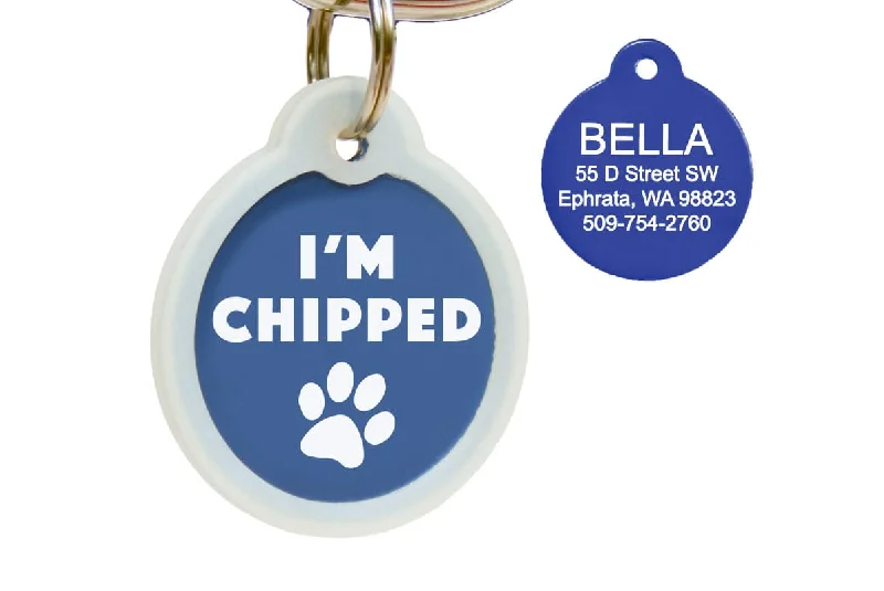 I'm Chipped Pet ID Tag with Silencer