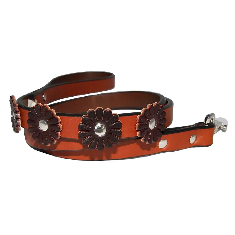 Leather Flower Luxury Dog Leash