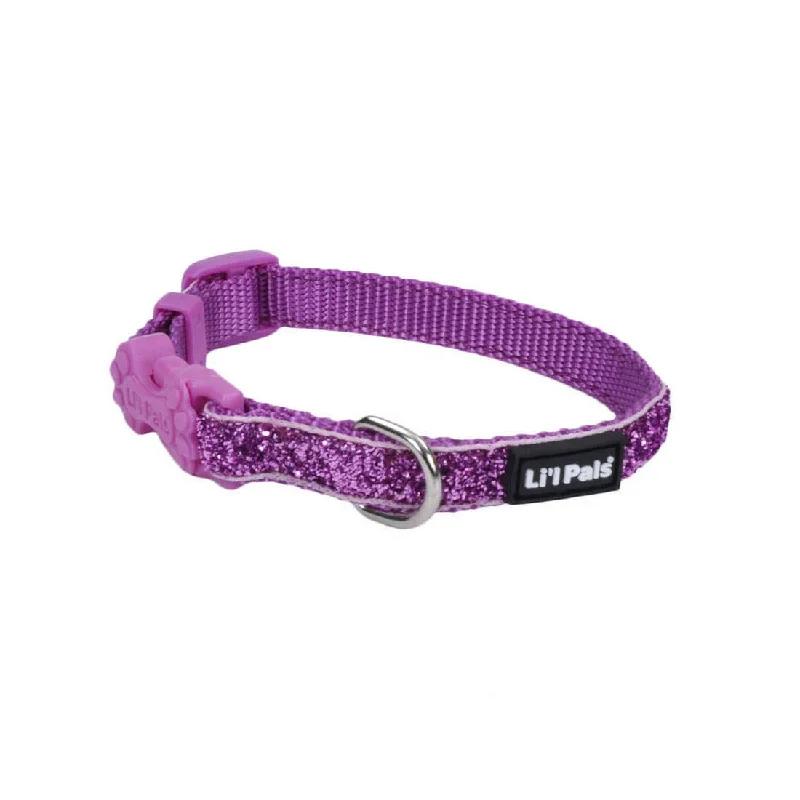 Li'l Pals Adjustable Dog Collar with Glitter Overlay