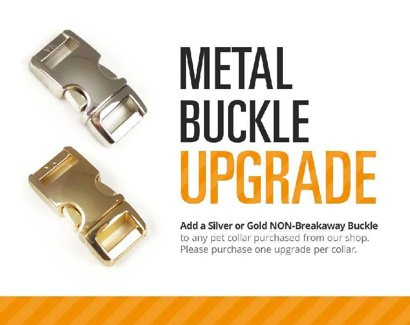 Metal Buckle Upgrade - Gold or Silver - Add to Any Collar Order (Non-Breakaway Only)