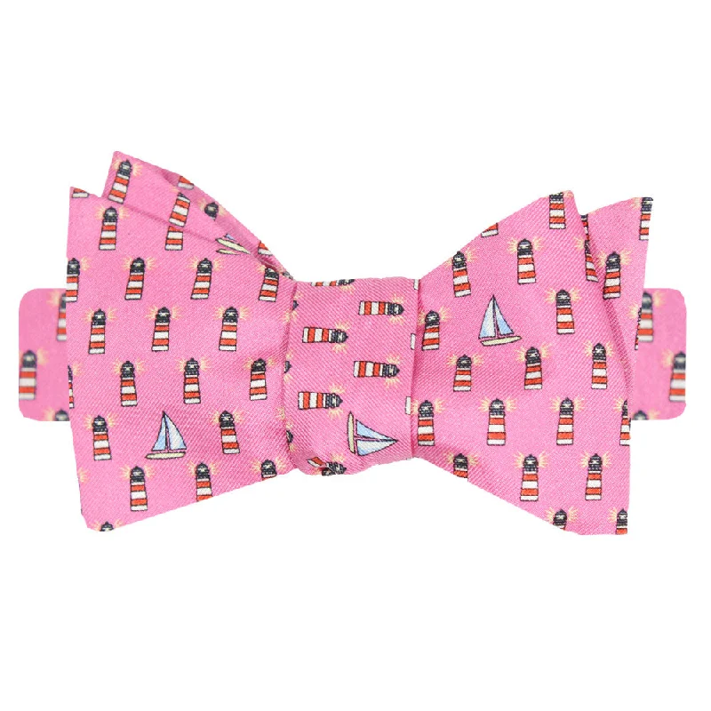 Panama Pink Lighthouse Bow Tie