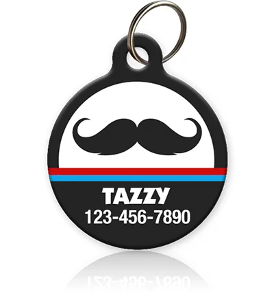 Mustache Pet ID Tags