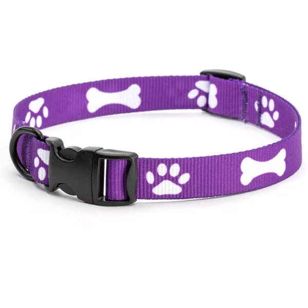 NEW #205-BP Printed Paw/Bone Adjustable Collars