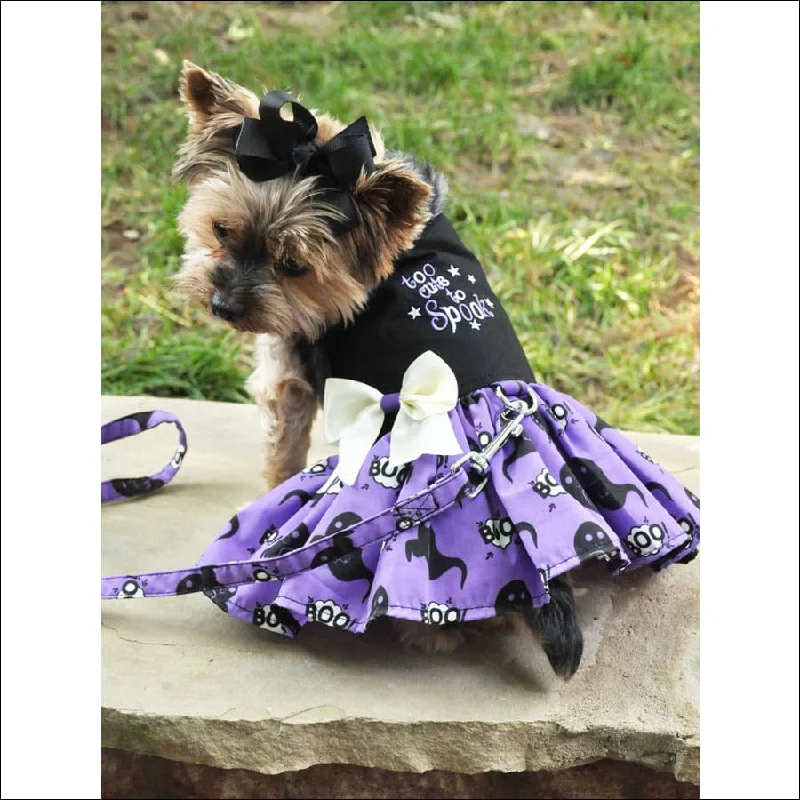 NEW-Doggie Design Halloween Girls Dog Harness Dress - Too Cute To Spook