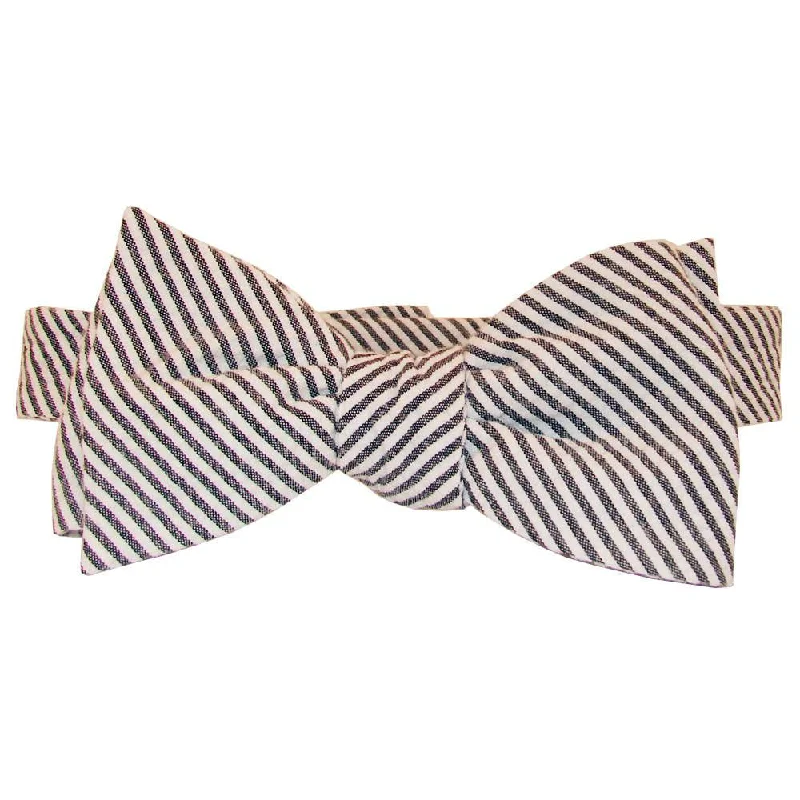 Black Seersucker Bow Tie