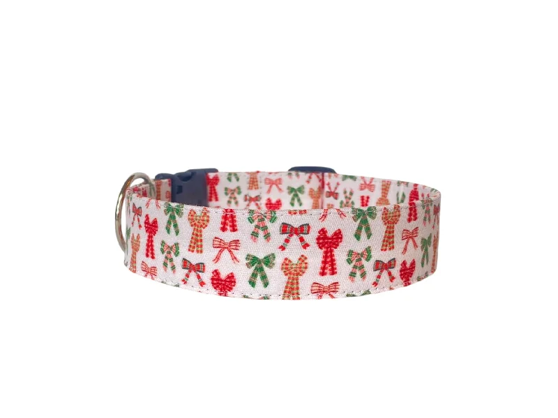 Personalized Dog Collar | Christmas Bows Dog Collar | Duke & Fox®