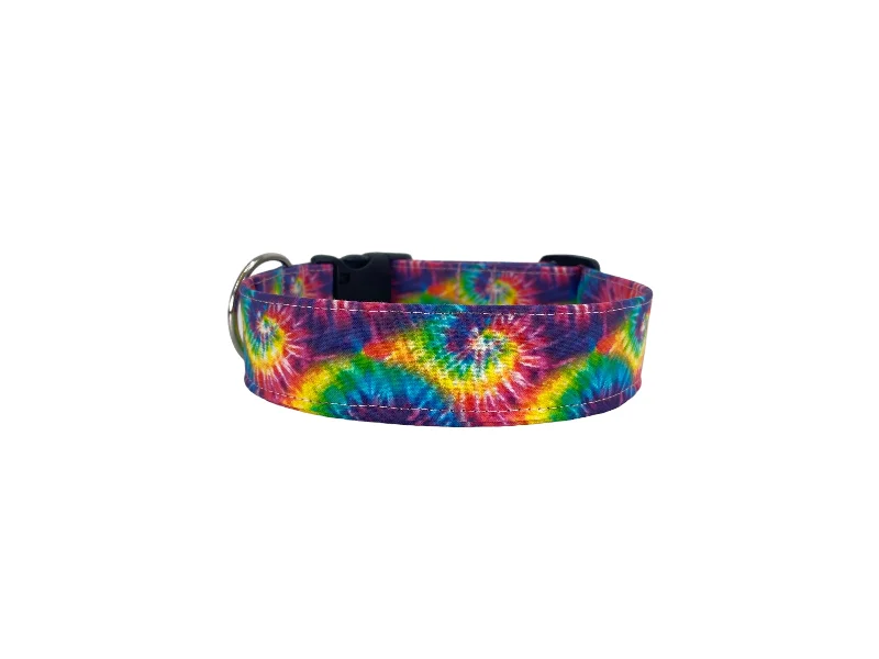 Personalized Dog Collars | Rainbow Tie Dye Embroidered Dog Collar