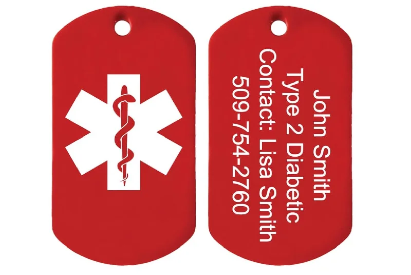 Personalized Medical Alert ID Tag