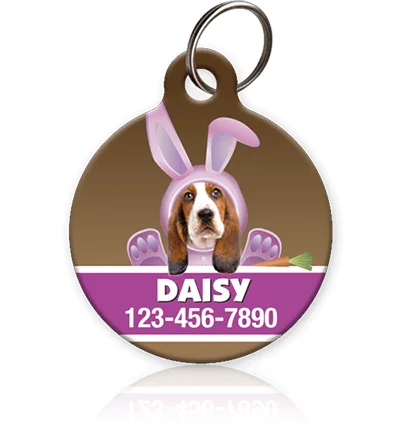 Pink Bunny Pet ID Tag