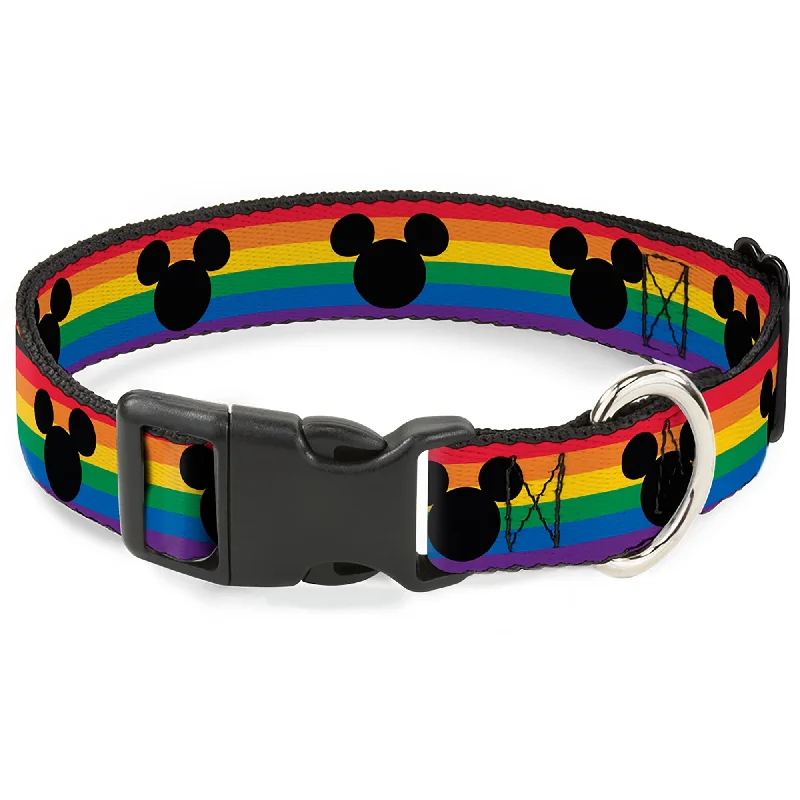 Plastic Clip Collar - Mickey Mouse Ears Icon Rainbow Pride Flag