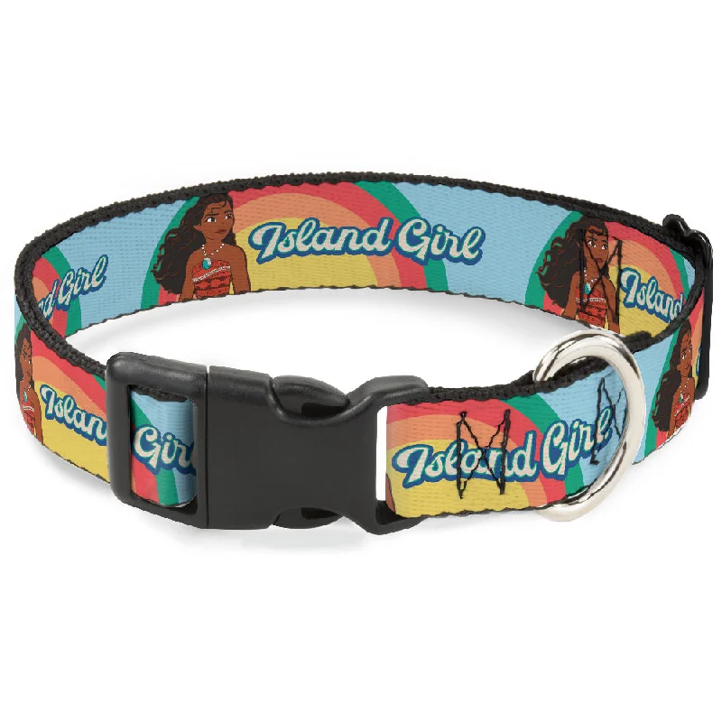 Plastic Clip Collar - Moana ISLAND GIRL Rainbow Pose Blue/Multi Color