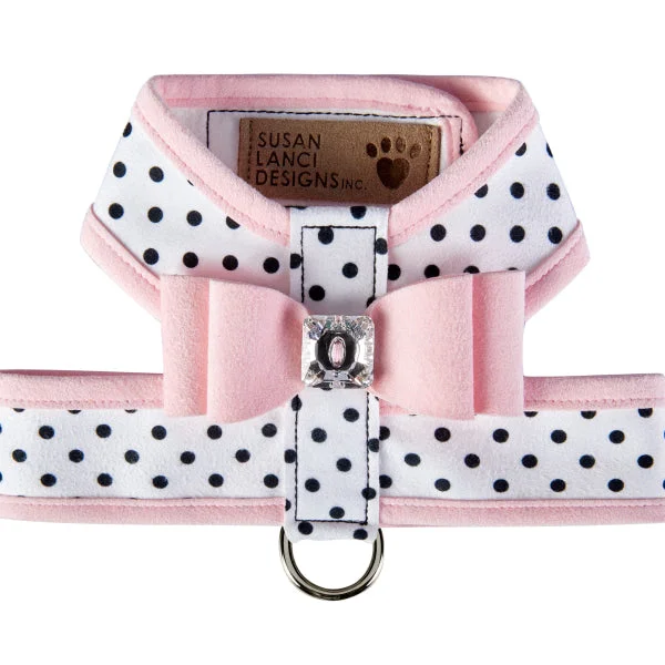 Polka Dot Big Bow Tinkie Harness with Trim