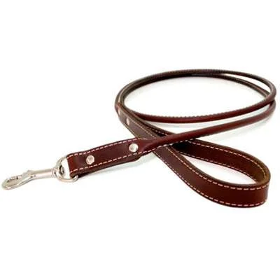 American Made Luxury Rolled Leather Dog Leash- Auburn Leathercrafters -8 color choices