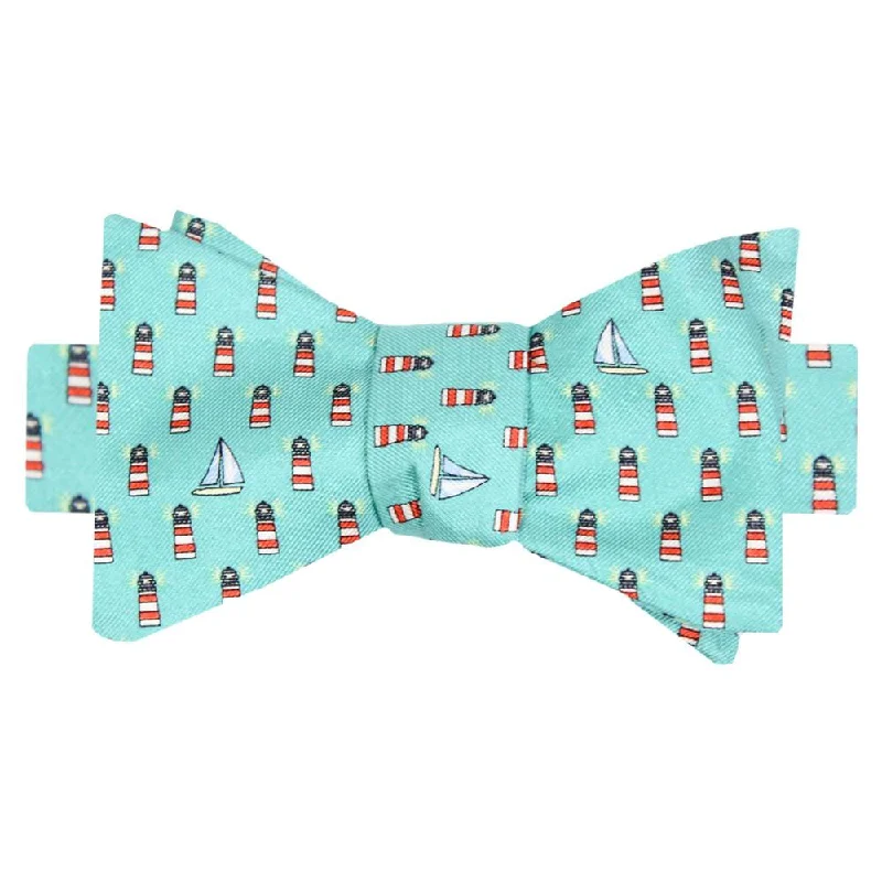 Sea Breeze Blue Lighthouse Bow Tie