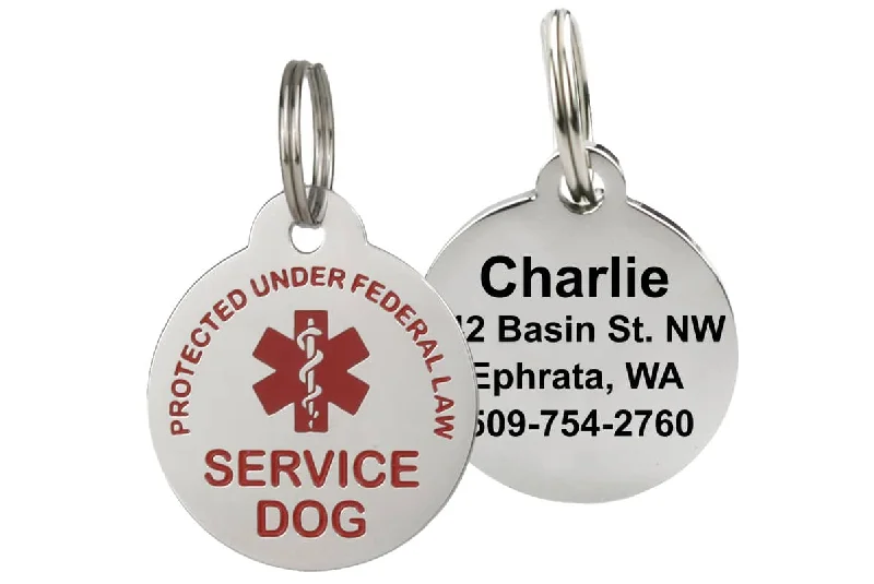 Service Dog Tags, Stainless Steel