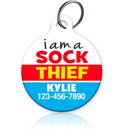 Sock Thief Pet ID Tag