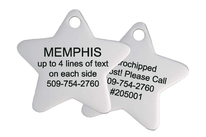 Star Pet ID Tag in Stainless Steel