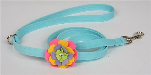 Susan Lanci Fantasy Flowers Collection Leash in Tiffi Blue