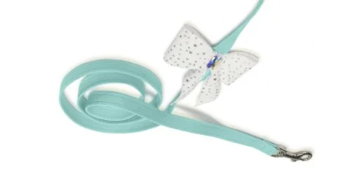 Susan Lanci Tiffi's Gift Ultrasuede Dog Leash with Clear Crystal