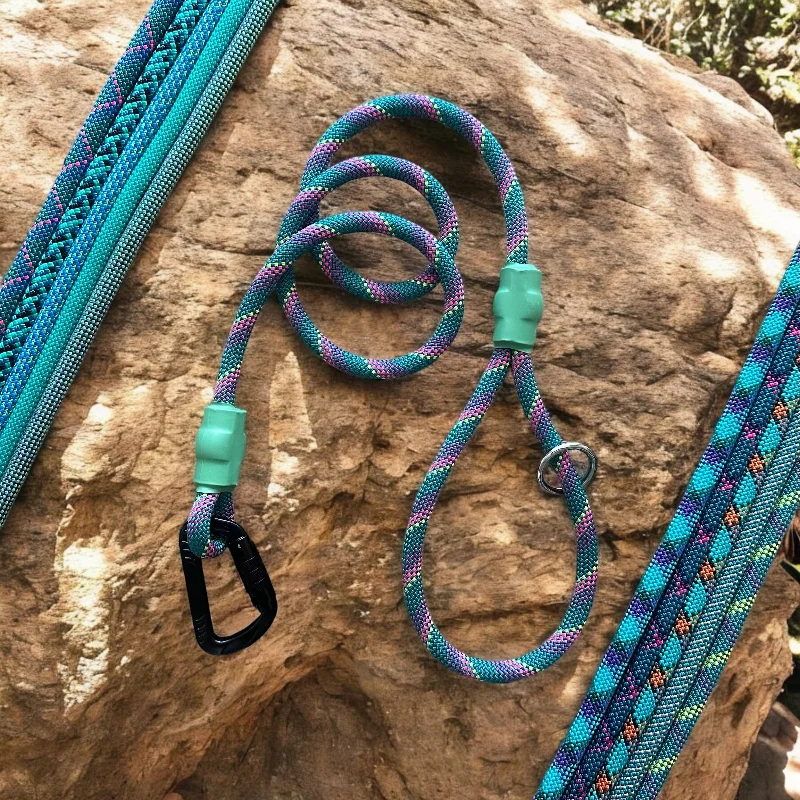 Teal Patterns Climbing Rope Leashes