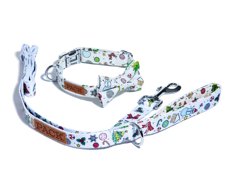 Winter Wonderland II Leash + Bowtie Collar