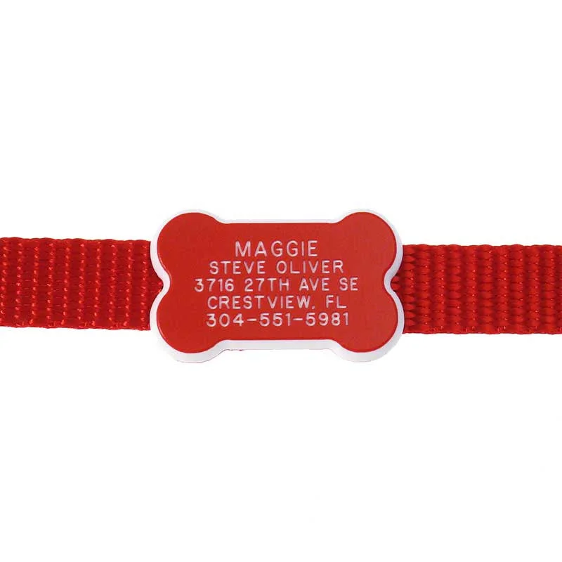 Plastic Collar Tag - Bone