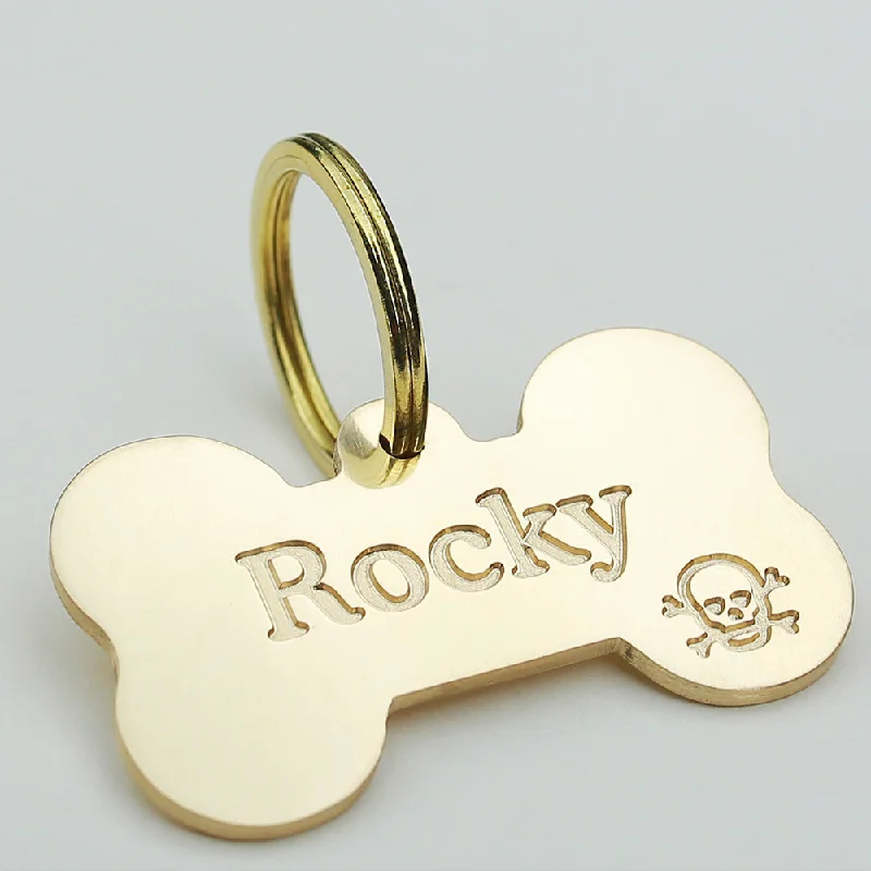 Brass Deep Engraved Dog ID Tag