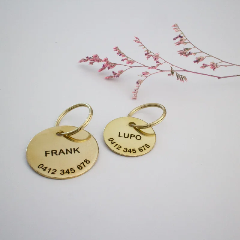 Personalised Brass Classic Animal ID Tag