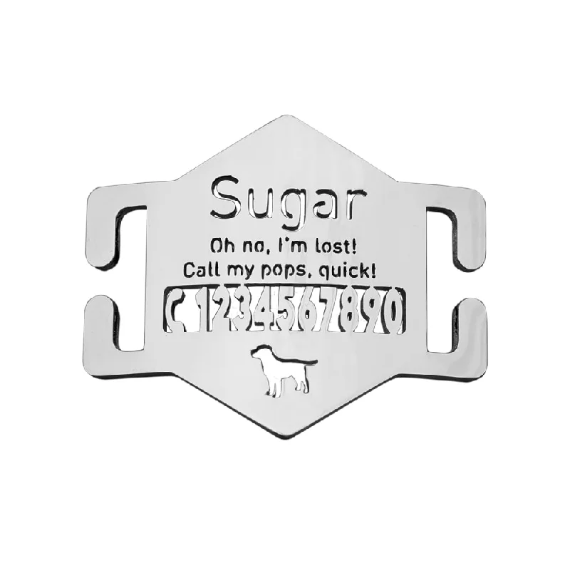 Hexagon Slide On Dog ID Tag